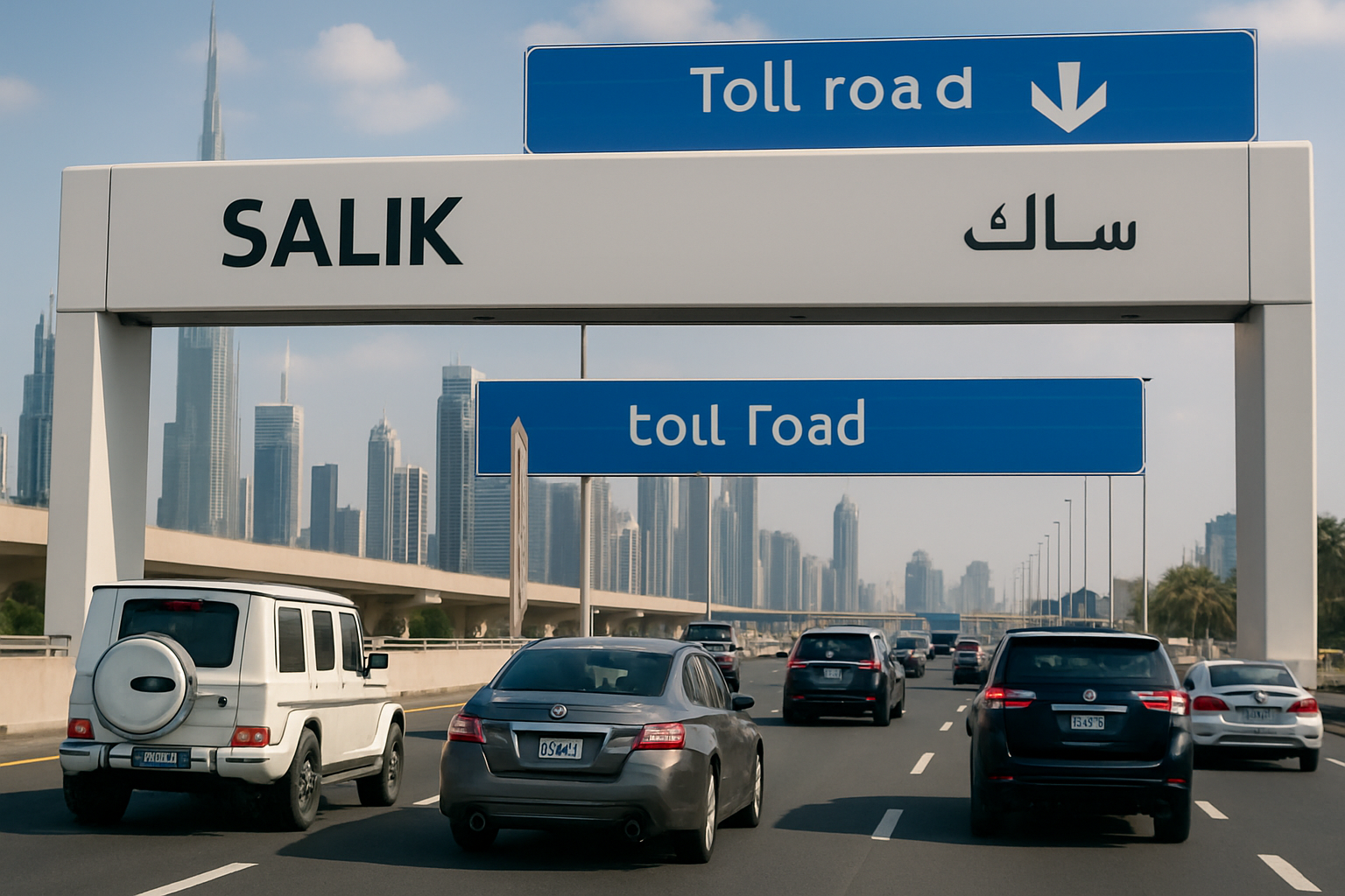 Motorists using Dubai’s toll road system